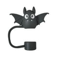 thumbnail image 1 of Eqslft 1PC Halloween Straw Cover Cap for Stanley Cup, 10mm Reusable Pumpkin Silicone Toppers for Stanley 30&40 Oz Tumbler with Handle,Dustproof Straw Tips,Lids Cup Accessories, 1 of 3