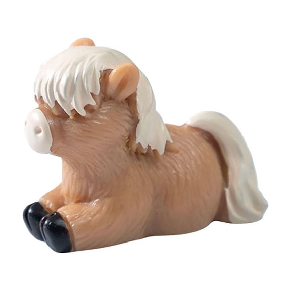 Eqslft 1PC Mini Highland Cow Figurines, Mini Cow Figurines, Miniature Resin Sculpture Ornament for Cake Decorations Garden Micro Landscape Party Tabletop Decor