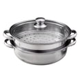 thumbnail image 1 of Eqslft 2 Piece Steamer Pot for Cooking 11 inch Stainless Steel, 2-tier Multipurpose Stainless Steel Steam Pot Cookware with Lid for Vegetable, Dumpling, Stock, 1 of 8