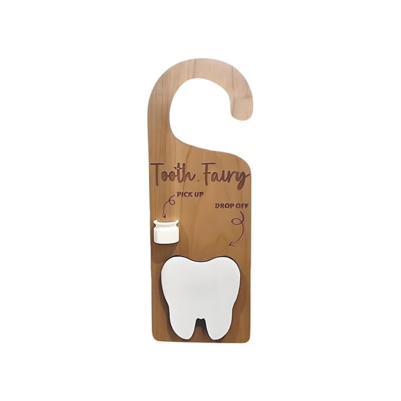 Eqslft 2-in-1 Design Tooth Fairy Tooth Holder Door Hanger with Money SlotTooth Fairy Gifts Including Tooth Fairy Coins,Ideal for Celebrating Lost Teeth