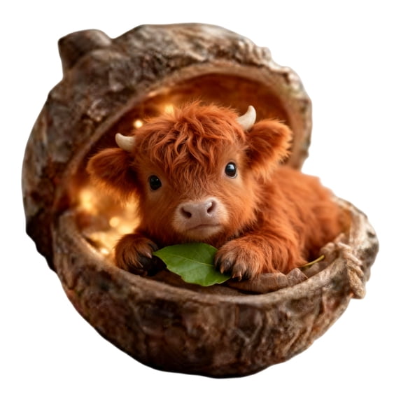 Cow Db Eqslft 2D Highland Cow Calf Ornament, Acrylic Hanging Home Party Decor ...