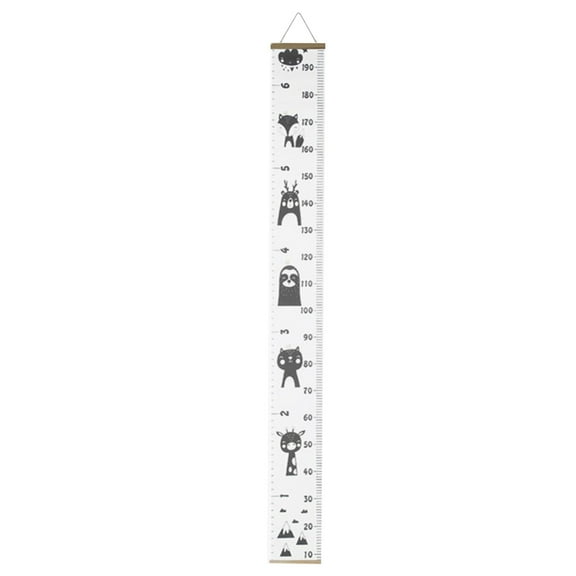 Eqslft 2M Kids Height Growth Chart, Canvas Height Chart Ruler Removable Hanging Wall Ruler with Animal Prints, Nursery Decor for Tracking Baby’s Height