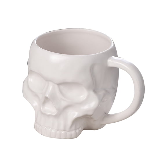 Eqslft 300ML Ceramic Skull Decor Coffee Mug, Unique Coffee Mugs With Handle for Halloween,Kitchen Home Decor, Large Novelty Ceramic Tea Cup for Hot & Cold Drinks