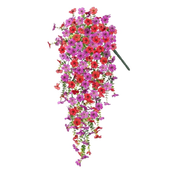 Eqslft 30Inch Artificial Hanging Flowers, UV Resistant Silk Floral Vines, Realistic Drooping Flower Bushes, for Indoor/Outdoor Home Garden Patio Porch Wall & Basket Decor