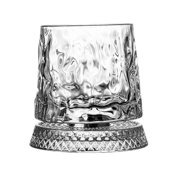 Eqslft 360° Rotating gem glass with Swivel Base,Suitable For Bourbon , Scotch Cocktails,Cool Bar Accessory For Home Bars
