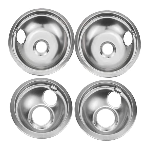 Eqslft 4 Piece Appliances Pans,Chrome,Stainless Steel,for Electric Stove Pans Stainless Steel,Thickened Anti-Bend & Rust-Resistant