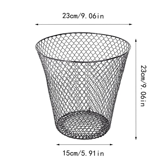 Eqslft 5 Pack Black Round Waste Basket,Wire Mesh Desk Metal Trash Garbage Can Wastebasket Recycling Trash Bins Garbage Container for Bedroom Office School, brown