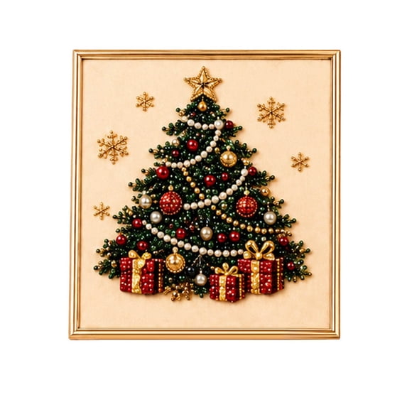 Eqslft 5D Christmas Pearl Diamond Art Kits for Adults,Home Wall Decor Art Craft Kit, Christmas Pearl Beads Art Craft for Beginners,for Home Wall Decor
