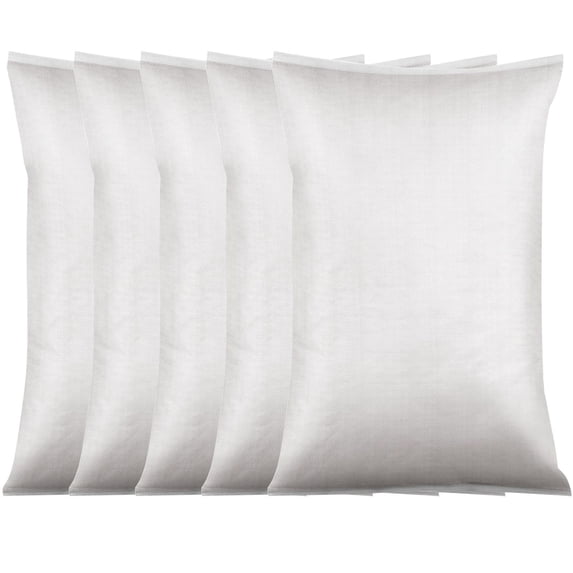 Eqslft 5Pack White Woven Polypropylene Storage Bags, Heavy-Duty Multipurpose Sacks for Food, Vegetables, Potting Soil, Grains, and Gardening Supplies