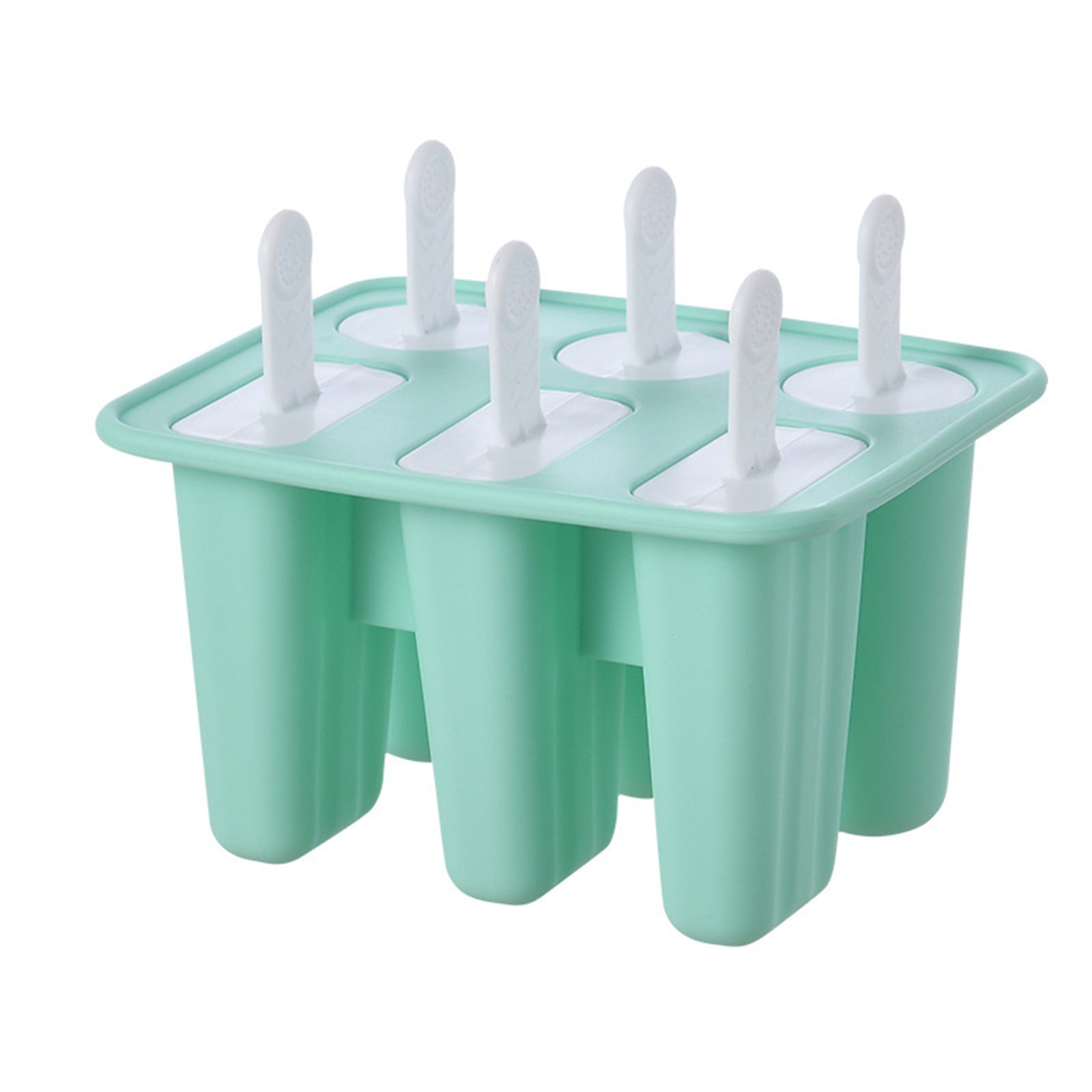 Eqslft 6-Cavity Molds, Reusable Ice Pop Maker, BPA-Free Silicone Freezer Molds for Homemade Popsicles, Juice & Yogurt,Green