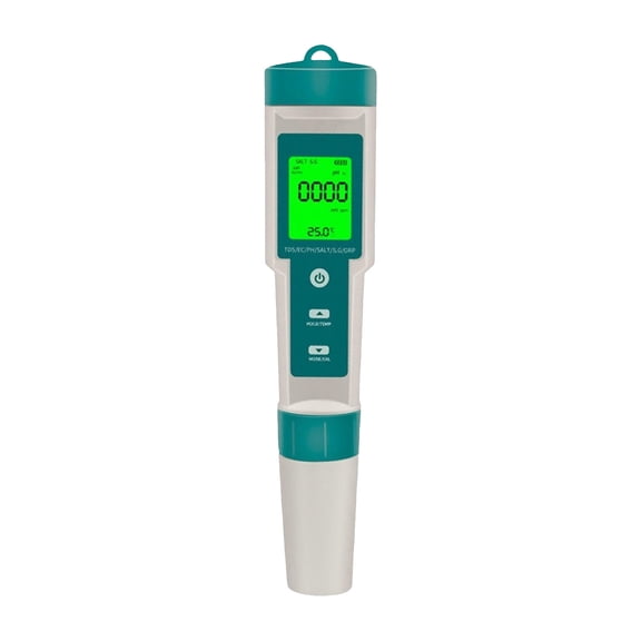 Eqslft 7 In 1 Digital PH Tester PH Tester TDS Salinity Temperature PH Backlit Electronic Meter Water Quality Tester IP67