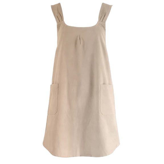 Eqslft Adjustable Design Apron ,Japanese Style Soft Cotton Linen Apron with Two Side Pockets ,X Cross Halter Aprons ,Kitchen Cooking Clothes