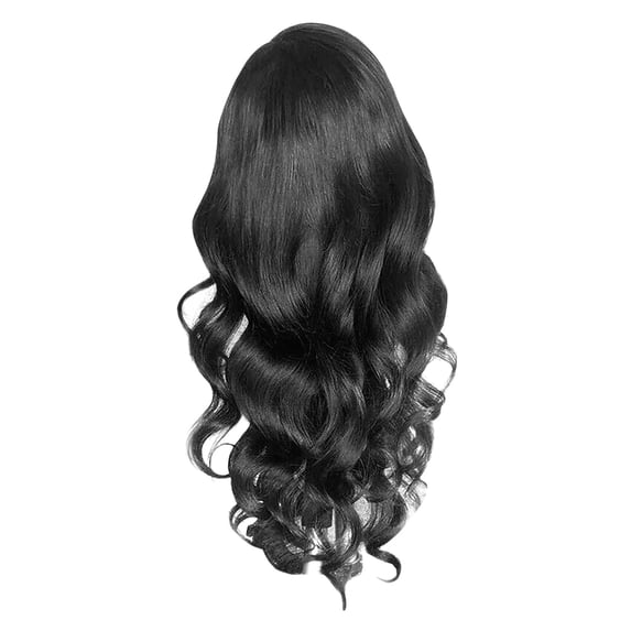 Eqslft African Ladies Small Curly Hair Sets Wavy Curls Wig Can Be Straightened And Bent Natural Looking Long Wavy Human Hair Wig With Lace Front Wig Caps