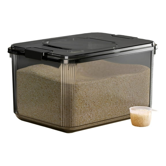 Eqslft Airtight Rice Storage Container 10kg Grain Keeper with Lid Multi-functional Kitchen Dispenser BPA Free, kitchen organizers for Flour, Rice, Grain