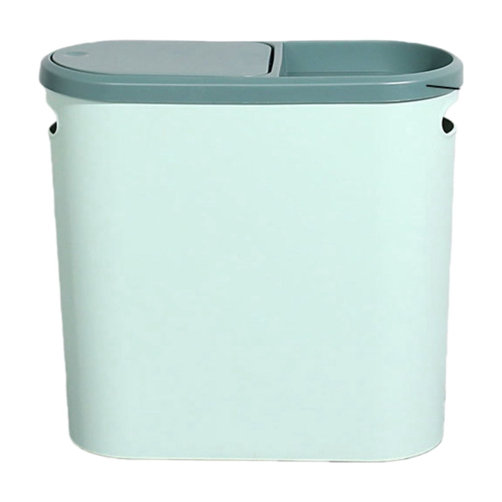 Eqslft Bathroom Small Can with Lid,10L Slim Garbage Can Bathroom with Press Top Lid, White Rectangular Bin Waste Basket for Toilet, Bedroom
