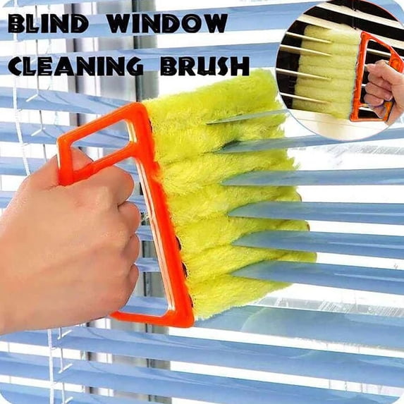 Eqslft Blind Cleaner Brush, Mini Washable & Removable Window Air Conditioner Duster With 7 Slat Handheld Household Kitchen Cleaning Tools(1PC)