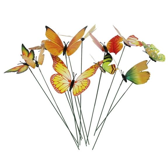 Eqslft Butterfly Stakes 12pcs Decorative Garden Waterproof Small Butterflies Decor,Colorful Butterflies Dragonflies Yard Art Ornaments for Indoor Outdoor Planter Pot