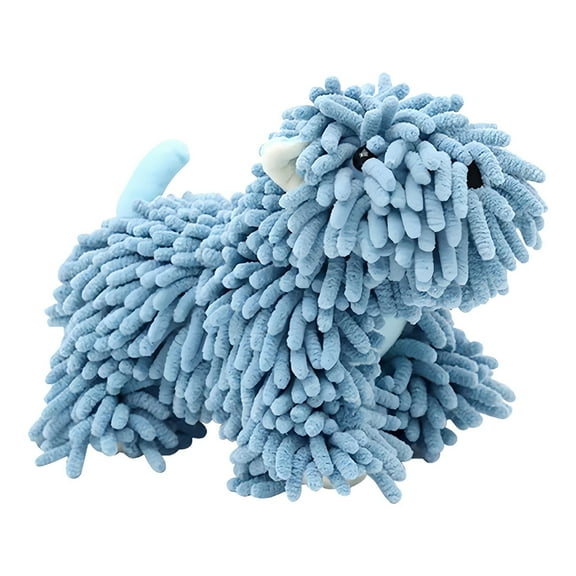 Eqslft Chenille Hand Towel - Cute Cartoon Dog Plush Fuzzy Ball Hand Towel, Super Absorbent Hanging Kitchen Towels, Soft Hand Drying Puff for Bath, Washstand (Blue)