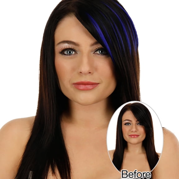 Eqslft Clip In Rainbow Hair Fringe Bang,Side Bangs Hair Clip in Extensions, One Piece Clip on Front Bangs Hairpiece Forehead Topper, Clip in Fringe Wigs Synthetic for Girls