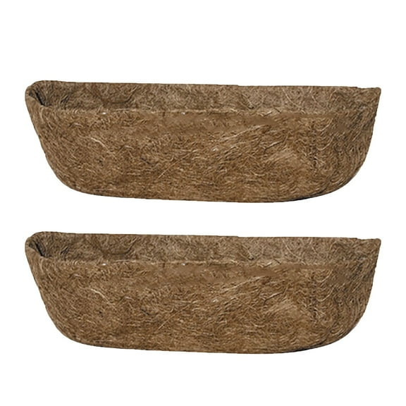 Eqslft Coco Liners for Planters, Pre-Formed Trough Coconut Fiber Liner Replacement for Window Box, Fence Flower Baskets, Garden Flower Pot