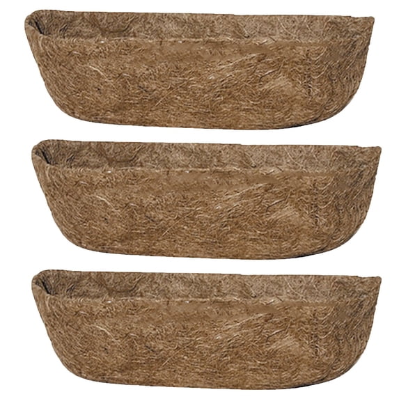 Eqslft Coco Liners for Planters, Pre-Formed Trough Coconut Fiber Liner Replacement for Window Box, Fence Flower Baskets, Garden Flower Pot