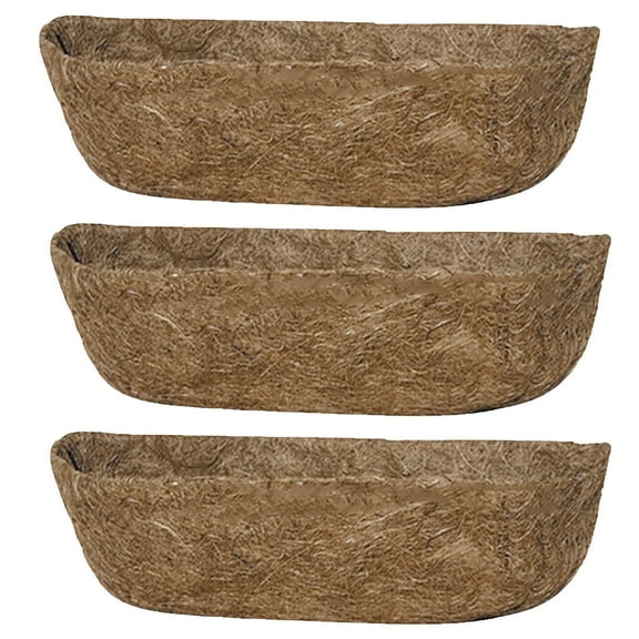 Eqslft Coco Liners for Planters, Pre-Formed Trough Coconut Fiber Liner Replacement for Window Box, Fence Flower Baskets, Garden Flower Pot
