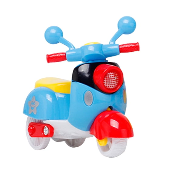 Eqslft Colorful Mini Scooter Friction Toy, Cute Cartoon Inertia Motorcycle Toy, No Battery Push Forward Motorbike Play Toy,Random Color