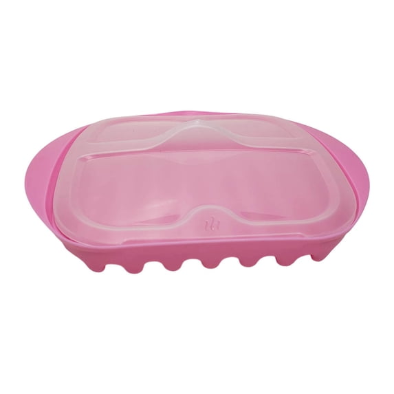 Eqslft Compact Microwave Bacon, Sausage Meat & Poultry Cooking Tray with Protective Splatter Lid, Microwave Bacon Cooker Make Crispy Bacon in few Minutes