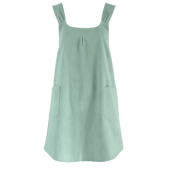 Eqslft Cross-Back Cotton Linen Apron with Pockets, Japanese Style No-Tie Kitchen Apron, Adjustable Soft Cooking Apron for Women, Ideal for Baking, Gardening, Café & Restaurant Use