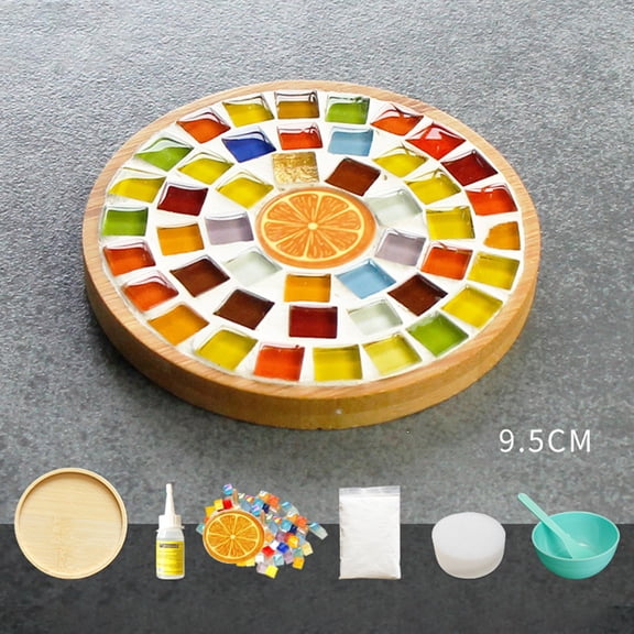 Eqslft DIY Mosaic Kits - Complete Mosaic Coaster Making Kit with Glass Tiles & Wooden Bases,for Adults Arts and Crafts Handmade Gifts Home Decor DIY Birthday Christmas Gifts