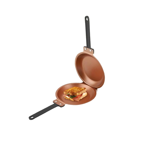 Eqslft Double Side Frying Pan, Non-stick Frying Pan with Double-sided Flip Design Fried Egg Pancake Pan for Kitchen