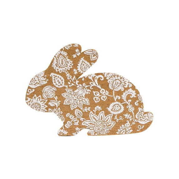 Eqslft Easter Bunny Shaped Natural Coir Doormat Cute Rabbit Welcome ...