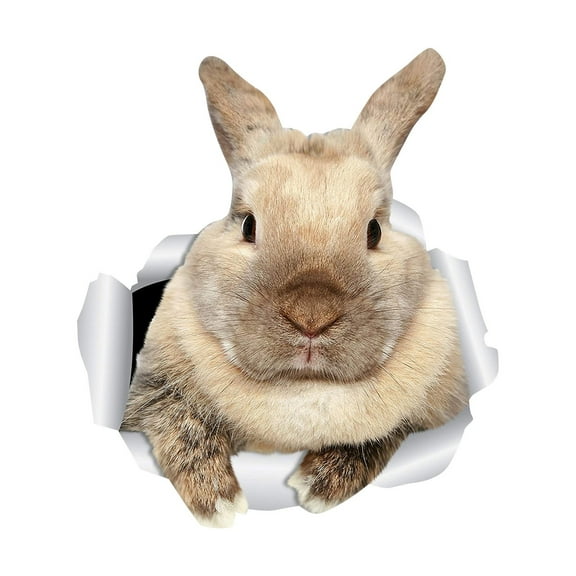 Eqslft Easter Decoration Stickers for Wall Cute Bunny Vinyl Decals Peel, Natural Landscape Walls Decal Flowers Rabbit Art Murals for Living Room Nusery Decor