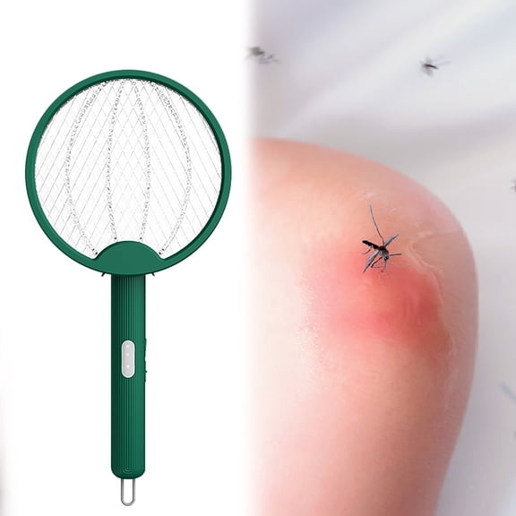 Eqslft Electric Fly Swatter, Portable and Foldable Mosquito Zapper Racket, Rechargeable Bug Zapper with Battery for Indoor and Outdoor Use, Safety Protection