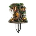 thumbnail image 1 of Eqslft Enchanted Treehouse Garden Stake, Acrylic Fairy Tale Tree House Yard Decor with Glowing Lanterns and Floral Accents, Miniature Garden Art Ornament, 1 of 7