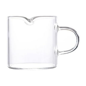 Eqslft Espresso Glass Measuring Cup, 4oz Double Spouts Glass Pitcher with Handle, Mini Coffee Pot Pitcher, Clear Glass Accessories For Machine