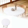 thumbnail image 1 of Eqslft Fitted Round Table Cloth, Reversible Waterproof Stain Resistant Elastic Stretch Tablecloth, Wipe Clean Table Cover For Gatherings Events And Everyday Use, 1 of 7