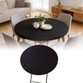 thumbnail image 1 of Eqslft Fitted Round Table Cloth, Reversible Waterproof Stain Resistant Elastic Stretch Tablecloth, Wipe Clean Table Cover For Gatherings Events And Everyday Use, 1 of 6