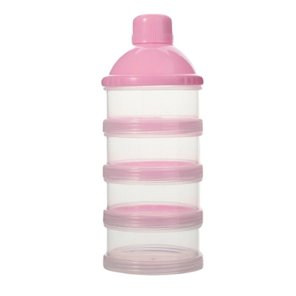 Eqslft Formula Dispenser, Portable Milk Powder Dispenser Container, Non-Spill Stackable Snack Storage Container, BPA Free, 4 Compartments, 1 Packs