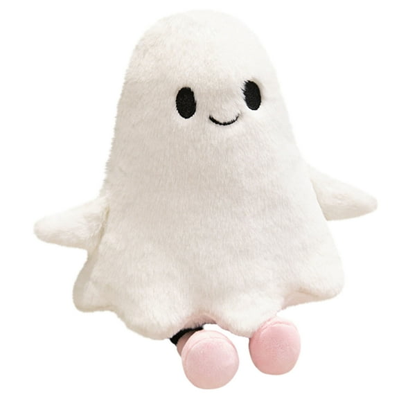 Eqslft Halloween Ghost Plush Toy Doll,12 Inch Round Eye Stuffed Character Cushion Pillow, Cute Decor Gift for Game Enthusiasts and Fans