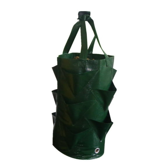 Eqslft Hanging Planter Bag with Handles, Hanging Strawberry Planting Containers,Multi-mouth Container Bag Planter Pouch Growing Pot Side