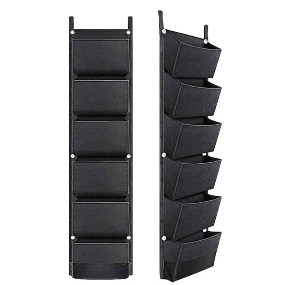 Eqslft Hanging Planter Bags, 6 Pocket Hanging Vertical Wall Planter Planting Grow Bags,Wall Mounted Gardening Growing Pouch Felt Cloth,for Yard Garden Fence Balcony