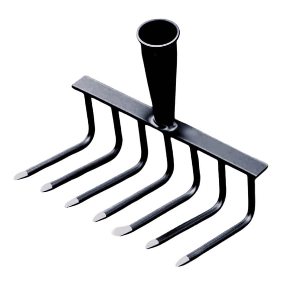 Eqslft Heavy Duty Garden Rake Head, Carbon Steel Gardening Rake Replacement Head, Cultivator Tool for Loosening Soil and Weeding(7 Tines)
