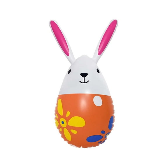 Eqslft Inflatable Easter Yard Decorations ,Inflatable Easter Bunny Peeps Toy & Eggs Rabbit Colorful Blow Up Rabbit Decor Egg Spring Celebration Yard Decorations