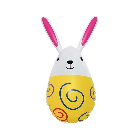 Eqslft Inflatable Easter Yard Decorations ,Inflatable Easter Bunny Peeps Toy & Eggs Rabbit Colorful Blow Up Rabbit Decor Egg Spring Celebration Yard Decorations