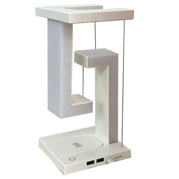 Eqslft Levitating Lamp Stability Lamps Tensegrity Structural Stability Night Light Wireless Charger Table Lamp USB Ports & 3 Light Modes Lamp Unique For Bedroom