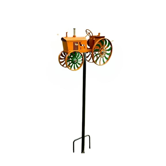 Eqslft Metal Tractor Wind Spinner, Anti Rust Weather Resistant Decor, Rotating Garden Wind Sculpture, Landscape Yard Ornament, for Patio Lawn Countryside,68cm