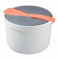 thumbnail image 1 of Eqslft Microwave Rice Cooker Steamer, 2L Microwave Pasta Cooker, Microwave Cookware Set with Strainer Non-stick Food Grade for Cooking Vegetables Up to 8 Cups, 1 of 4