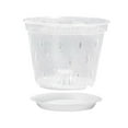 thumbnail image 1 of Eqslft Orchid Pot, 1 Pack 5 Inch Orchid Pots with Holes and Saucers, Clear Plastic Flower Plant Pot for Indoor Outdoor Plants, Slotted Orchids Planter, 1 of 8