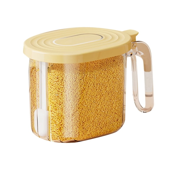 Eqslft Airtight Spice Storage Jars with Spoon, Seasoning Containers with Flip Lid, Kitchen Sugar Salt Storage Canisters with Handle